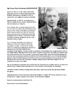 A preview of a PDF biography for Pickering, Francis Rex